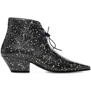 Saint Laurent, Schoenen, Dames, Veelkleurig, 37 1/2 EU, Stijlvolle Enkellaarsjes voor Vrouwen