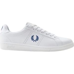 Fred Perry, Schoenen, Heren, Wit, 44 EU, Leer, Badstof Sneakers met Laurier Detail