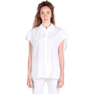 Marni, Katoenen Casual Overhemden Wit, Dames, Maat:XL