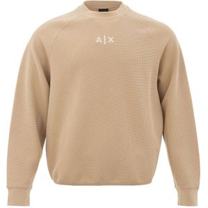 Armani Exchange, Sweatshirts & Hoodies, Heren, Beige, M, Katoen, Sweatshirts