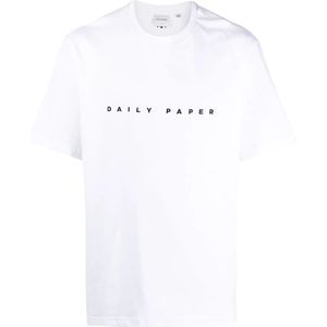 Daily Paper, Geborduurd Logo T-Shirt Wit, Heren, Maat:M