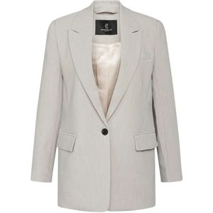 Bruuns Bazaar, Klassieke Dames Lichtgrijze Blazer Grijs, Dames, Maat:L