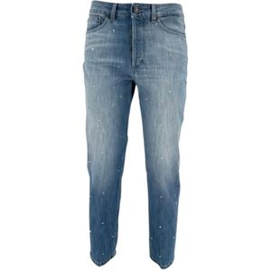 Dondup, Jeans, Dames, Blauw, W28, Katoen, Slim-fit Jeans
