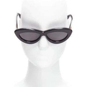 Loewe Pre-owned, Pre-owned, Dames, Zwart, ONE Size, Tweed, Pre-owned Acetate sunglasses