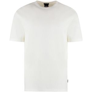 Hugo Boss, Tops, Heren, Wit, XL, Katoen, T-Shirts