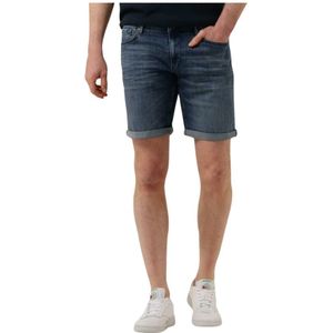 Pure Path, Korte broeken, Heren, Blauw, W28, Denim, Blauwe Denim Shorts voor de Zomer