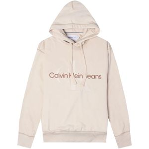 Calvin Klein Jeans, Sweatshirts & Hoodies, Heren, Wit, L, Heren Hoodie Ivory