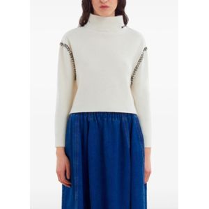 Marni, Truien, Dames, Wit, S, Off White Turtleneck Sweater