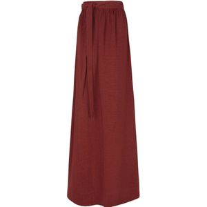 Cortana, Rode Linnen Maxi Rok Rood, Dames, Maat:XL