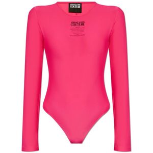 Versace Jeans Couture, Tops, Dames, Roze, M, Bodysuit met logo