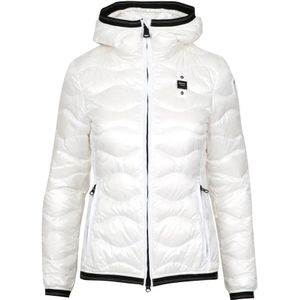 Blauer, Jassen, Dames, Wit, M, Nylon, Witte Nylon Hooded Jas met Golven