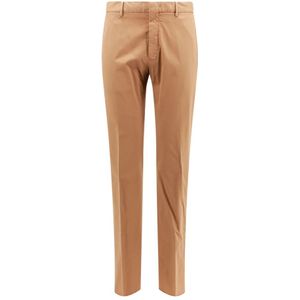 Ermenegildo Zegna, Bruine Broek met Knoop- en Ritssluiting Bruin, Heren, Maat:M