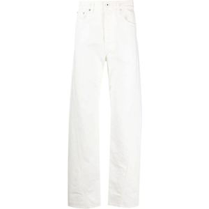 Lanvin, Jeans, Heren, Wit, W34, Denim, Witte Denim Jeans met Twist Detailing