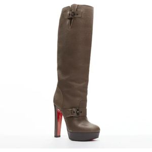 Christian Louboutin Pre-owned, Pre-owned Leather boots Bruin, Dames, Maat:37 EU