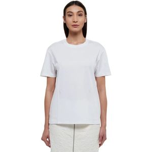 Jil Sander, Tops, Dames, Wit, S, Katoen, Witte katoenen T-shirt met korte mouwen