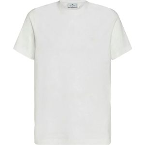 Etro, Tops, Heren, Wit, XL, Katoen, Wit Paisley Print Katoenen T-shirt