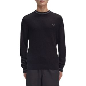 Fred Perry, Sweatshirts & Hoodies, Heren, Zwart, S, Katoen, Klassieke Crewneck Sweater