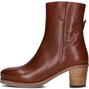 Shabbies, Schoenen, Dames, Bruin, 38 EU, Leer, Cognac Leren Enkellaars