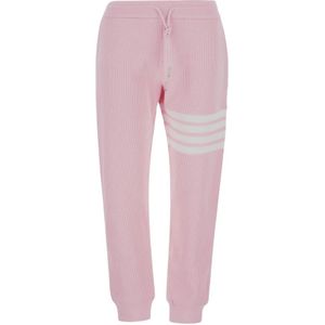 Thom Browne, Broeken, Dames, Roze, S, Katoen, Roze katoenen sweatpants voor vrouwen