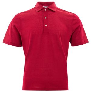 Gran Sasso, Tops, Heren, Rood, L, Katoen, Rode Piqué Polo Shirt