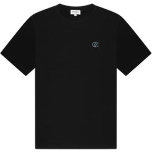 Quotrell, Tops, Heren, Zwart, L, Katoen, Padua T-Shirt Heren Zwart/Blauw