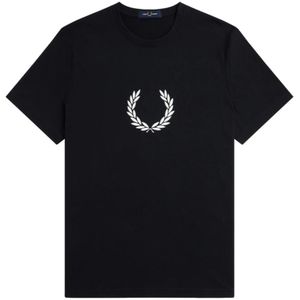 Fred Perry, Laurel Wreath Grafisch T-Shirt Zwart, Heren, Maat:S