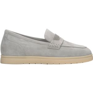 Estro, Schoenen, Dames, Grijs, 40 EU, Grijze Velours Mocassins Elegant Comfort Stijl