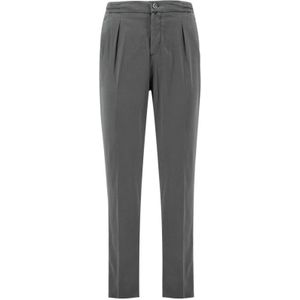 Kiton, Broeken, Heren, Grijs, W33, Casual Lyocell Broek