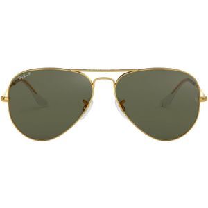 Ray-Ban, Accessoires, Dames, Geel, 55 MM, Rb 3025 Zonnebril Aviator Klassiek Gepolariseerd