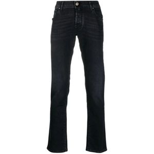 Jacob Cohën, Jeans, Heren, Zwart, W33, Denim, Super Slim Fit Jeans