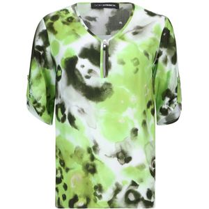 Doris S, Blouses & Shirts, Dames, Veelkleurig, XL, Groene Grafische Print Blouse