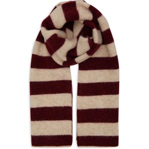 Gallo, Accessoires, Dames, Veelkleurig, ONE Size, Wol, Burgundy Alpaca Wol Sjaal Twee-Tone Strepen