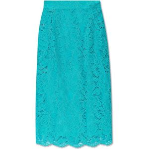 Dolce & Gabbana, Rokken, Dames, Blauw, XS, Kanten rok