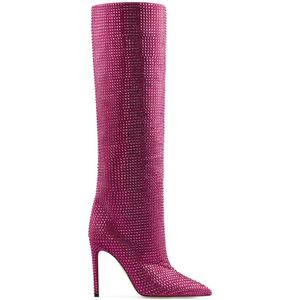 Paris Texas, Schoenen, Dames, Roze, 36 EU, Holly Fuchsia Velours Kristal Laarzen