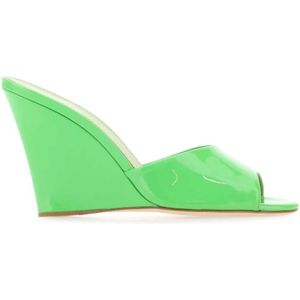 Paris Texas, Schoenen, Dames, Groen, 39 EU, Groene leren Wanda muiltjes