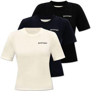 Palm Angels, Merk T-shirt drie-pack Zwart, Dames, Maat:XS