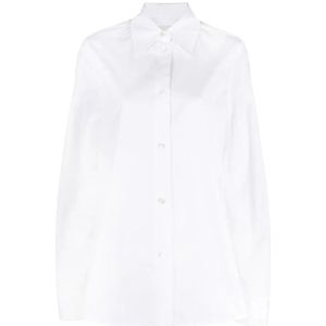 Jil Sander, Blouses & Shirts, Dames, Wit, S, Katoen, Long Sleeve Tops