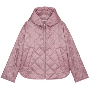 Marc O'Polo, Jassen, Dames, Roze, S, Polyester, Gewatteerde jas met capuchon in een relaxte capestijl