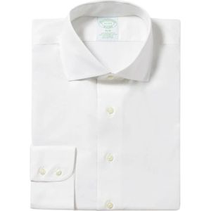Brooks Brothers, Overhemden, Heren, Wit, 3Xl, Katoen, Witte Slim-Fit Non-Iron Stretch Katoenen Overhemd met Engelse Spreidkraag