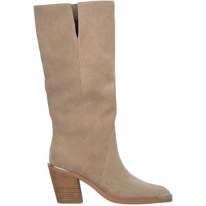 Alma EN Pena, Schoenen, Dames, Beige, 39 EU, Vierkante Neus Blokhak Laars