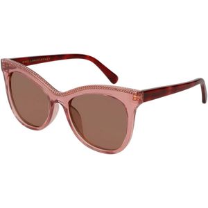 Stella McCartney, Accessoires, Dames, Roze, 53 MM, Falabella Zonnebril in Lichtroze/Bruin