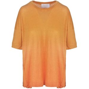 Daniele Fiesoli, Tops, Dames, Oranje, XS, Casual T-shirt in DD 4434-stijl