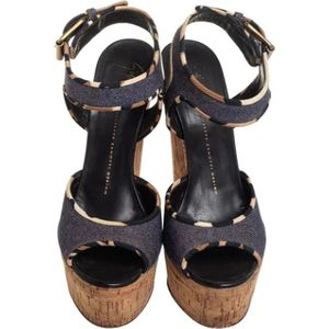 Giuseppe Zanotti Pre-owned, Pre-owned, Dames, Blauw, 39 EU, Denim, Pre-owned Denim sandals