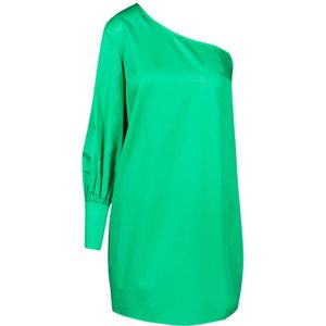 Douuod Woman, Kleedjes, Dames, Groen, S, Katoen, Goudvink One-Shoulder Jurk