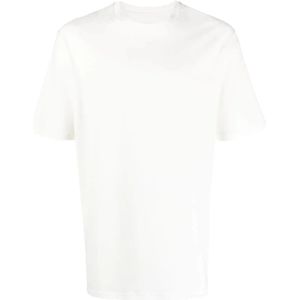 Jil Sander, Witte T-shirt met Tekst Wit, Heren, Maat:S