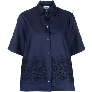 P.a.r.o.s.h., Blouses & Shirts, Dames, Blauw, M, Katoen, Short Sleeve Shirts
