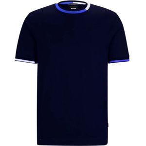 Hugo Boss, Tops, Heren, Blauw, M, Katoen, T-Shirts