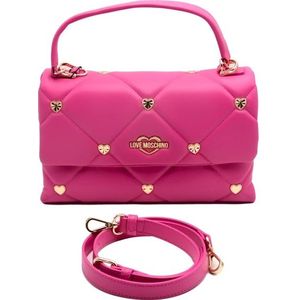 Love Moschino, Fuchsia Handtas met Verstelbare Afneembare Schouderband Roze, Dames, Maat:ONE Size