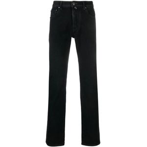 Jacob Cohën, Jeans, Heren, Zwart, W42, Katoen, Slim Fit Straight Jeans