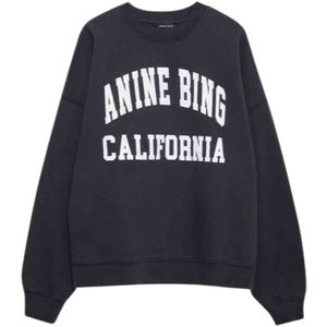 Anine Bing, Sweatshirts & Hoodies, Dames, Zwart, M, Katoen, Sweatshirts